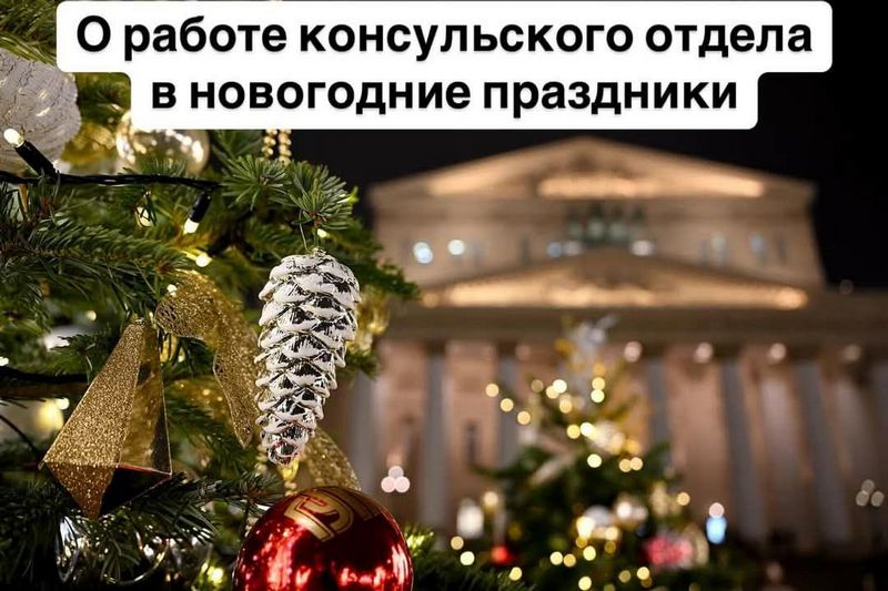 О работе Консульского отдела Посольства России в Кыргызстане в новогодние праздники